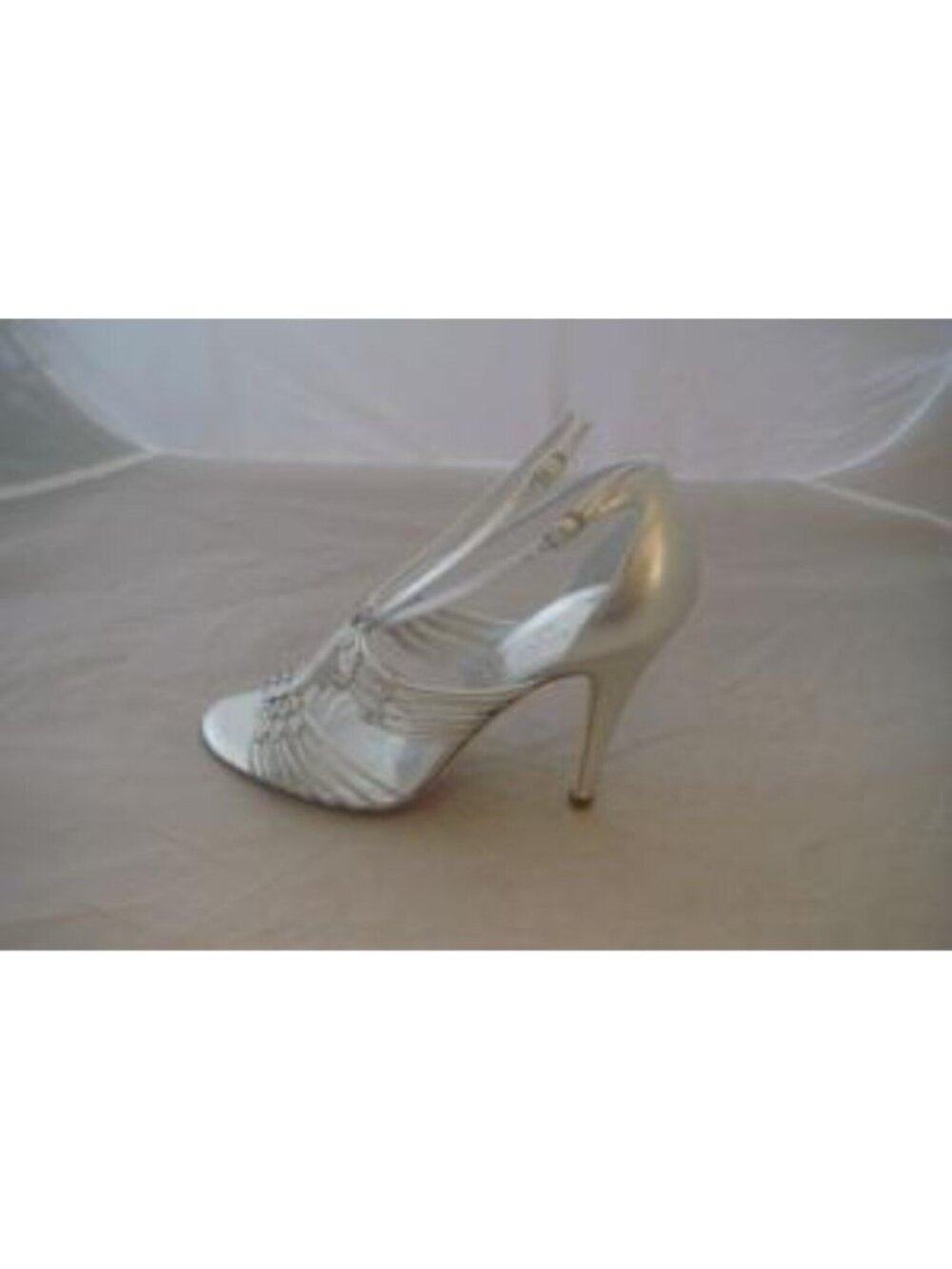Chanel Silver Knotted Leather CC Ankle Strap Sandals Size 39 - New In Box - Picture 6 of 11